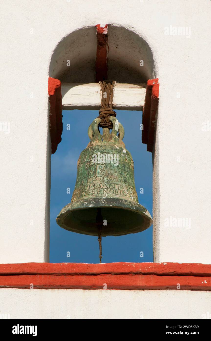 Mission Bell, Mission San Antonio de Pala, Pala-Indianer-Reservat, California Stockfoto