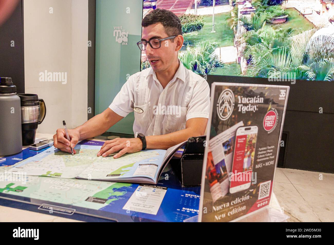Merida Mexico, zentrales historisches Zentrum, öffentlicher Park Plaza Grande, wöchentliche Aktivitäten für Familienveranstaltungen, Besucherzentrum willkommen, man Me Stockfoto