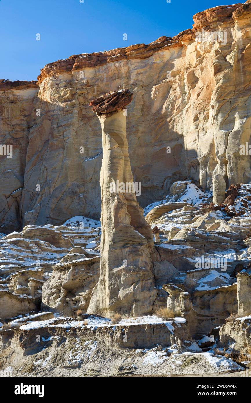 Wahweap Hoodoos, White Hoodoos, Sandsteinskulpturen, Grand Staircase Escalante National Monument, Utah, USA, Nordamerika Stockfoto