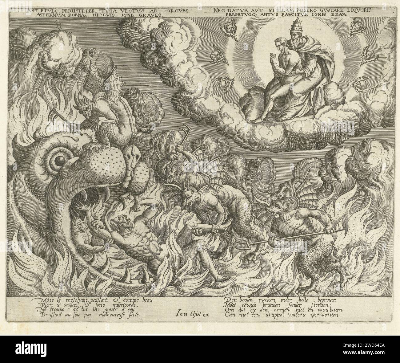 Der Reiche Vision des reichen Mannes in der Hölle, Anonym, nach Pieter van der ...