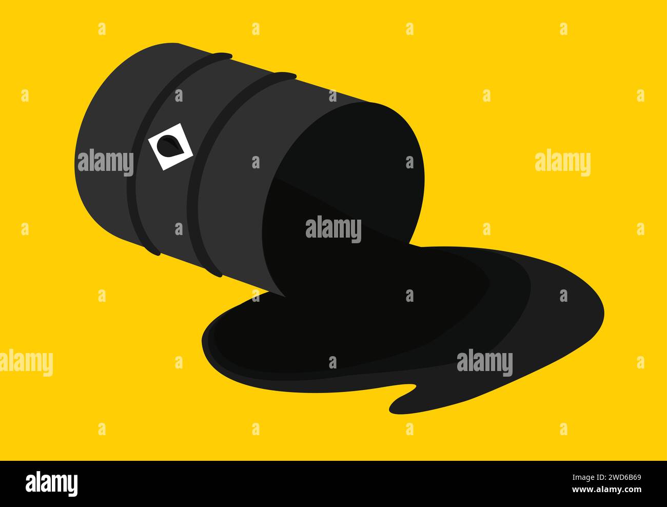 Petroleum Rohöl flüssige Illustration, Petroleum fließt aus Trommel Stock Vektor