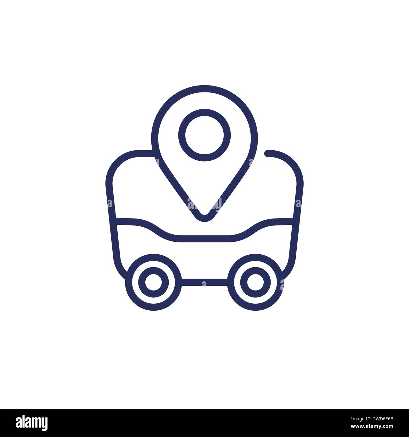 Symbol für Lieferroboterlinie, autonomes Fahrzeug Stock Vektor