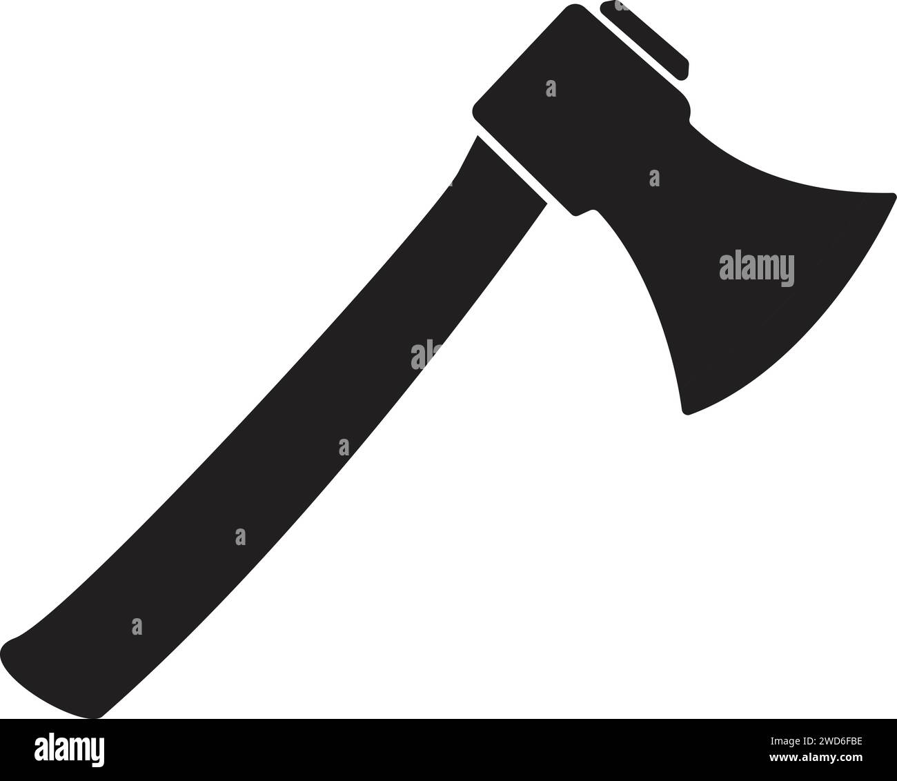 Holzaxt, Axt mit Griffvektor, Axt-Werkzeug-Symbol Stock Vektor