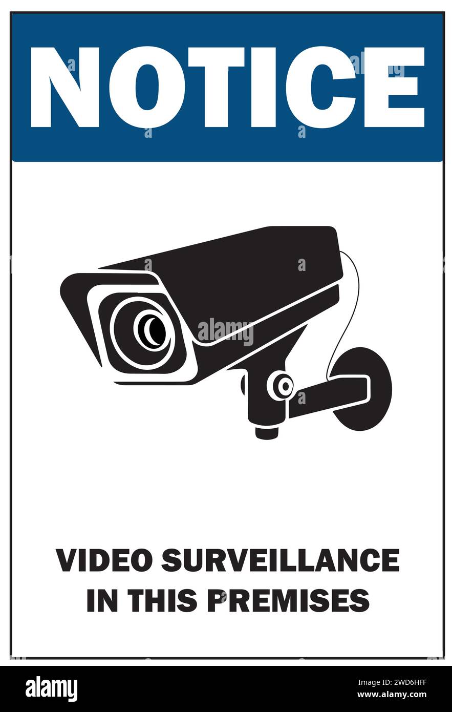 Beachten Sie Videoüberwachung in diesem Gebäude, Warnzeichen für Videoüberwachung Stock Vektor