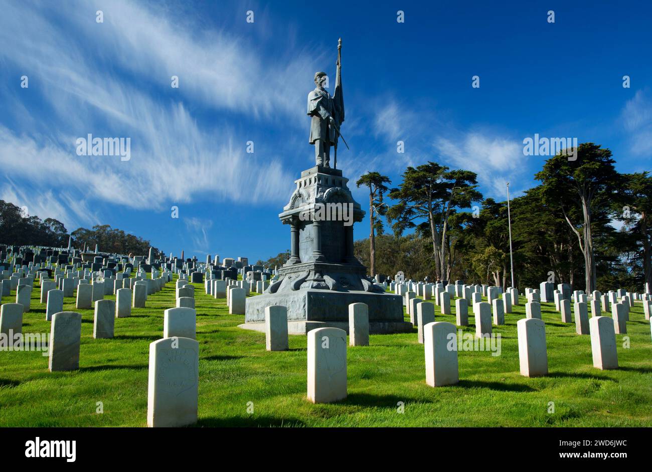 Pacific Garrison Memorial, Presidio of San Francisco, Golden Gate National Recreation Area, San Francisco, Kalifornien Stockfoto