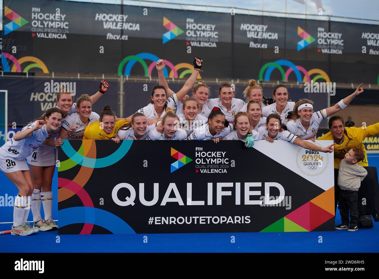 Valencia. Januar 2024. Die belgischen Spieler feiern nach dem