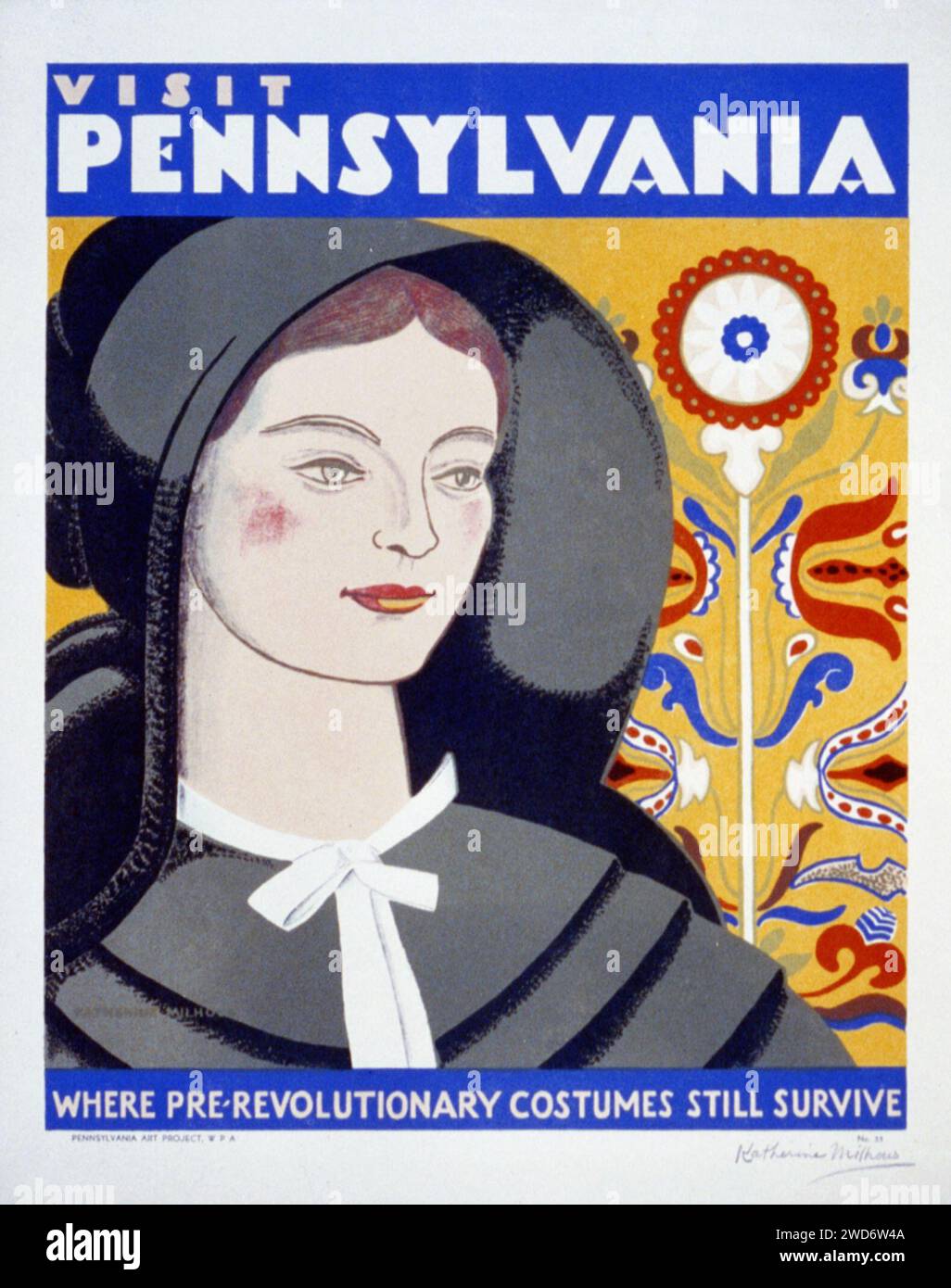 Vintage Visit Pennsylvania Reiseplakat von Katherine Milhous Milhous CA. 1936-1940 Stockfoto