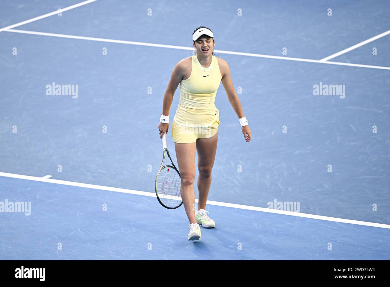 Emma Raducanu während des Australian Open AO 2024 Grand Slam Tennis Turniers am 18. Januar 2024 im Melbourne Park in Australien. Foto Victor Joly / DPPI Stockfoto