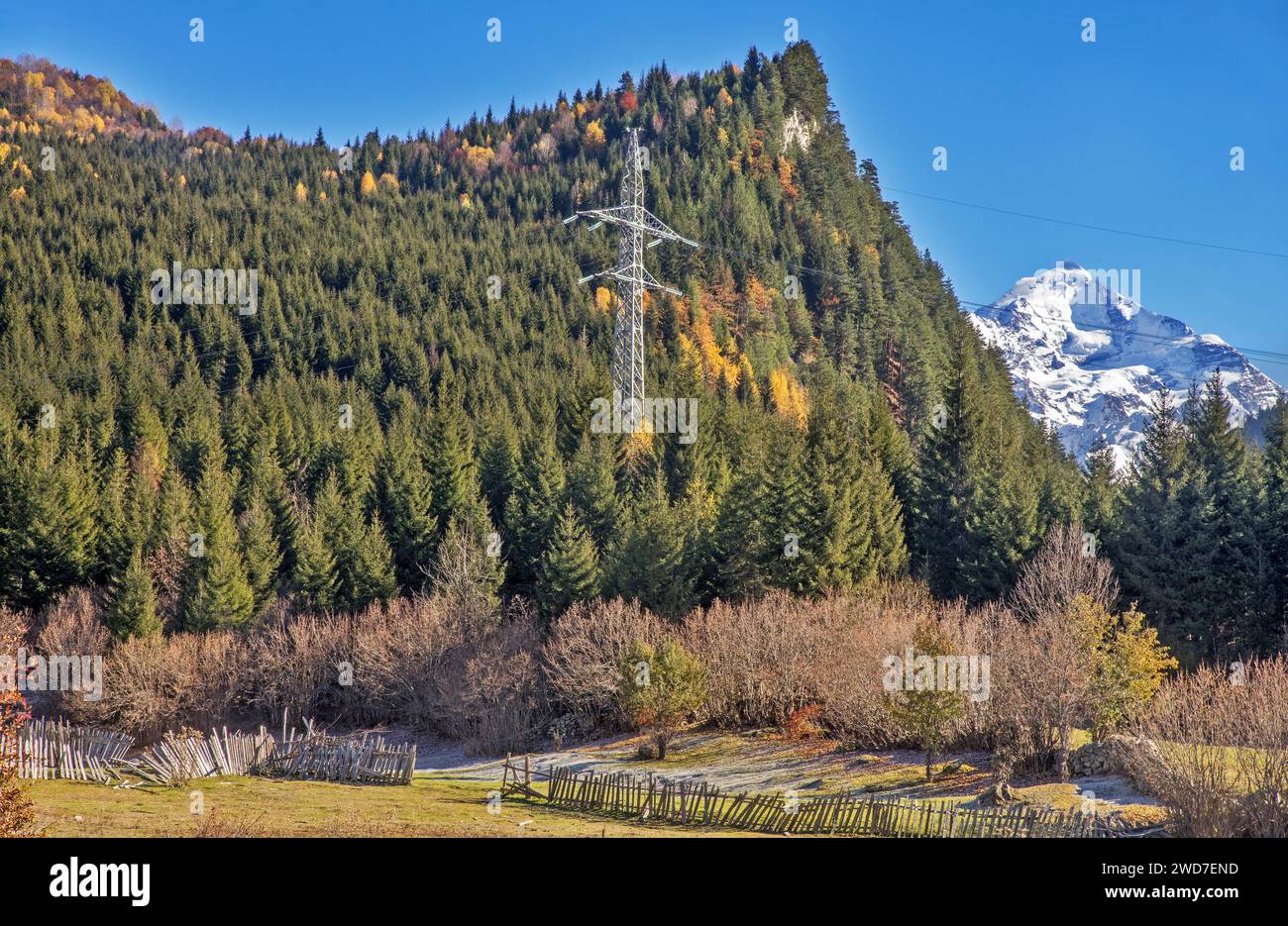 Landschaft in der Nähe von Mestia. Samegrelo-Zemo. Svaneti. Georgien Stockfoto