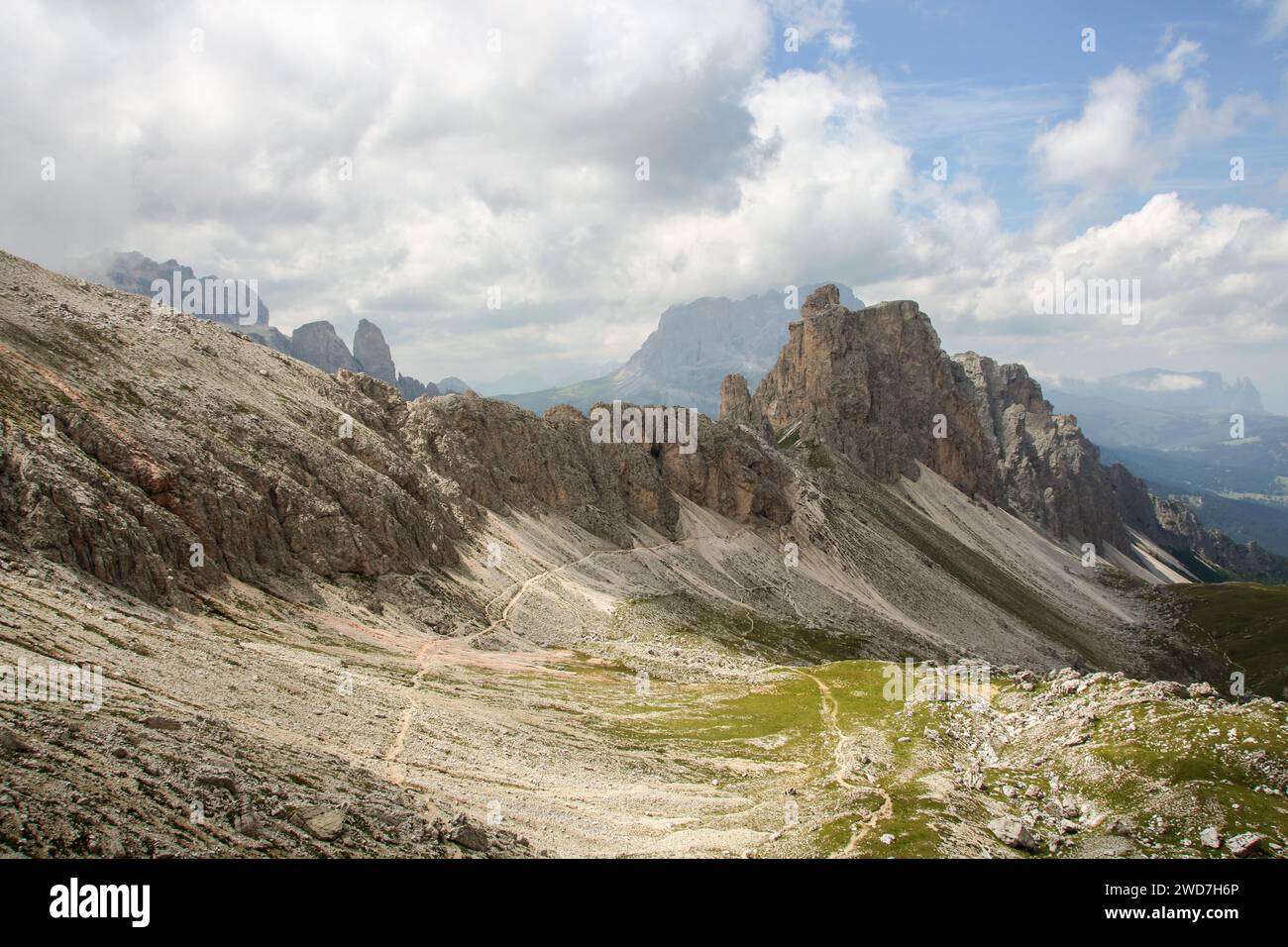 Dolomitenlandschaft - Puez Odle Naturpark Stockfoto