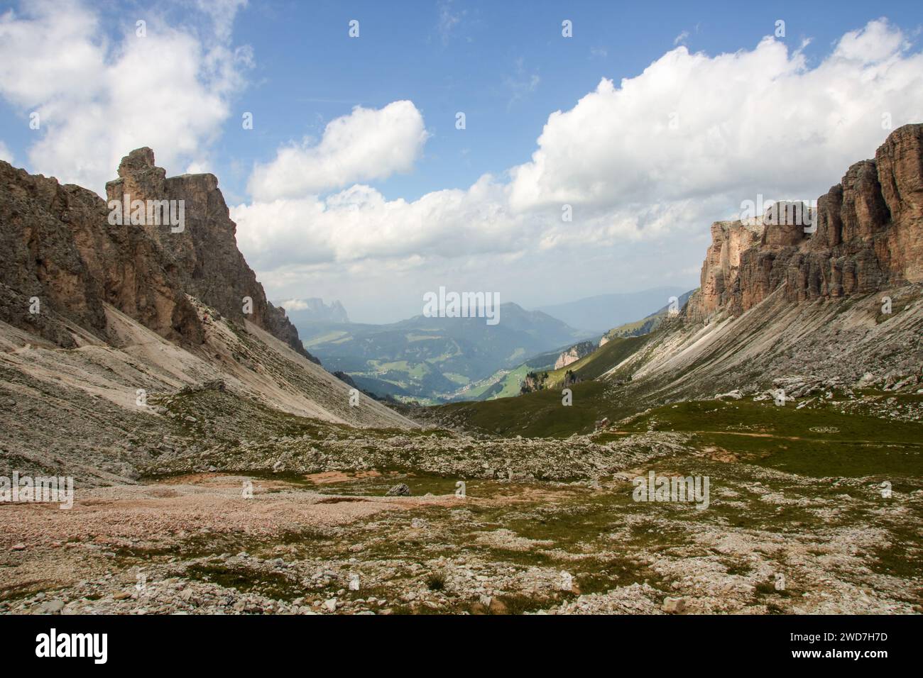 Dolomitenlandschaft - Puez Odle Naturpark Stockfoto