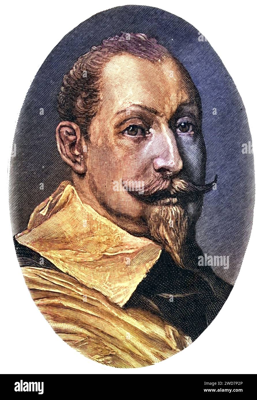 Gustavus Adolphus (1594–1632) König von Schweden ab 1611, intervenierte im Dreißigjährigen Krieg (1618–1648) für die Protestanten gegen die katholische Liga, wurde bei Lutzen tödlich verwundet, Historisch, digital restaurierte Reproduktion von einer Vorlage aus dem 19. Jahrhundert, Datum nicht angegeben Stockfoto