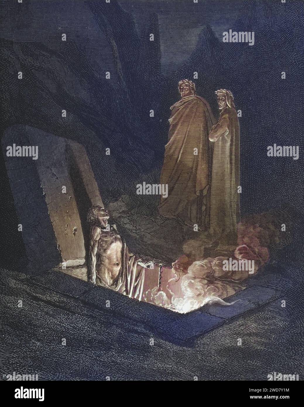 Illustration von Gustave Dore (1832-1883) für Inferno von Dante Alighieri Canto, Inferno, Hölle, Paradies, Engel, Verdammnis, Historisch, digital restaurierte Reproduktion von einer Vorlage aus dem 19. Jahrhundert, Datum nicht angegeben Stockfoto