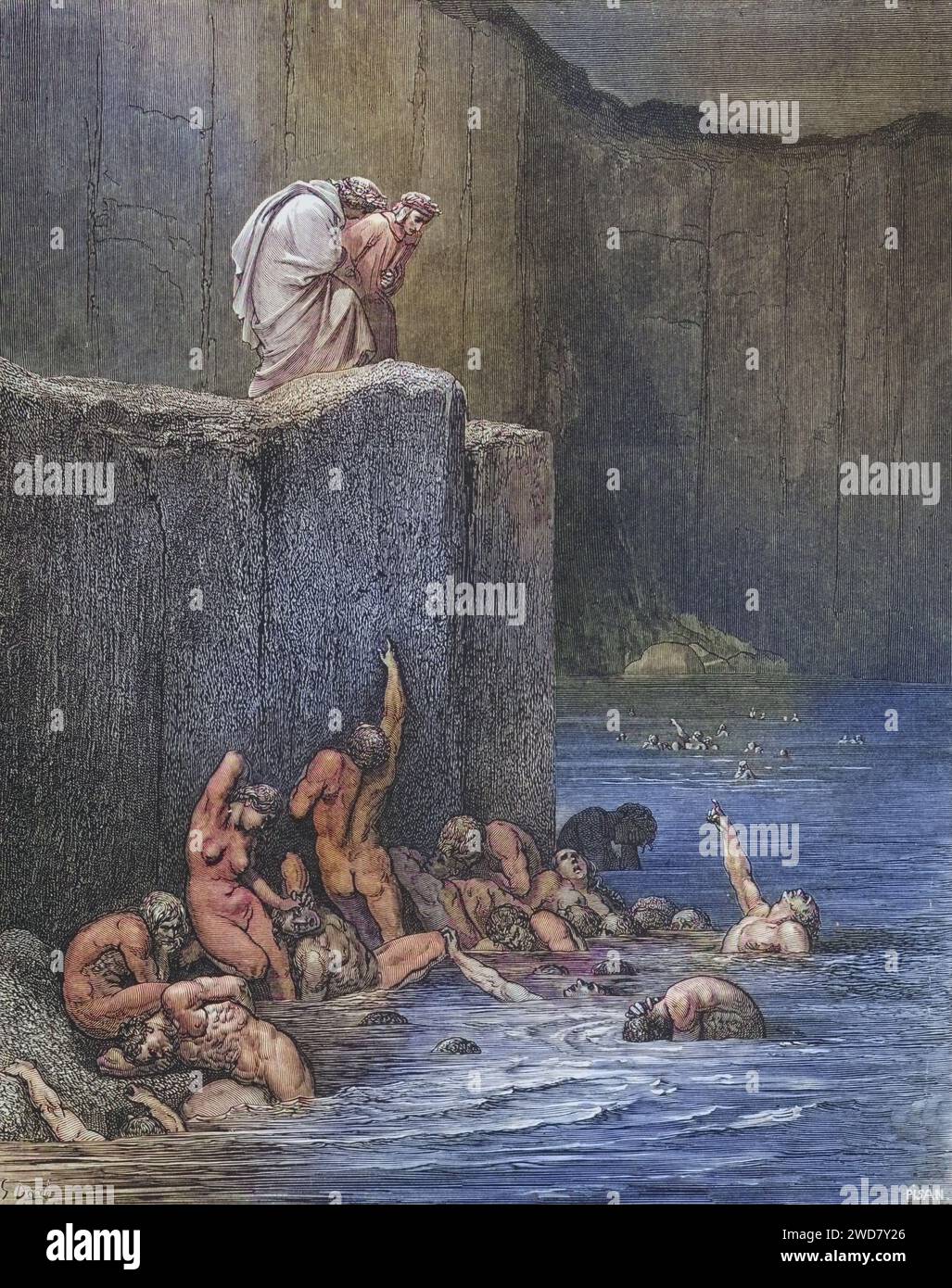 Illustration für Inferno von Dante Alighieri Canto von Gustave Dore 1832-1883, französischer Künstler, Inferno, Hölle, Paradies, Engel, Verdammnis, Historisch, digital restaurierte Reproduktion von einer Vorlage aus dem 19. Jahrhundert, Datum nicht angegeben Stockfoto