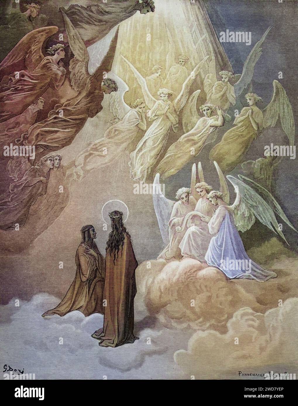 Illustration für Paradiso, die Göttliche Komödie von Dante Alighieri Canto XX Linien 10 bis 12 von Gustave Dore 1832-1883, französischer Künstler, Inferno, Hölle, Paradies, Engel, Verdammnis, Historisch, digital restaurierte Reproduktion von einer Vorlage aus dem 19. Jahrhundert, Datum nicht angegeben Stockfoto