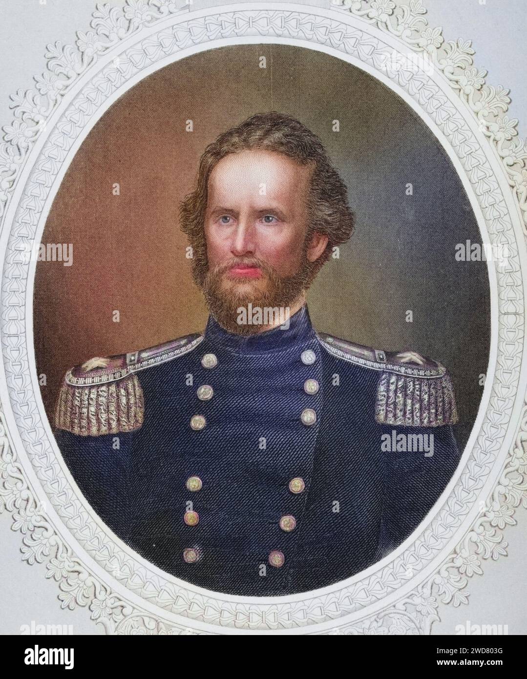 Nathaniel Lyon, 1818 bis 1861, Unionsgeneral im Bürgerkrieg, gefallen in der Schlacht von Wilson's Creek, Historisch, digital restaurierte Reproduktion von einer Vorlage aus dem 19. Jahrhundert, Datum nicht angegeben Stockfoto