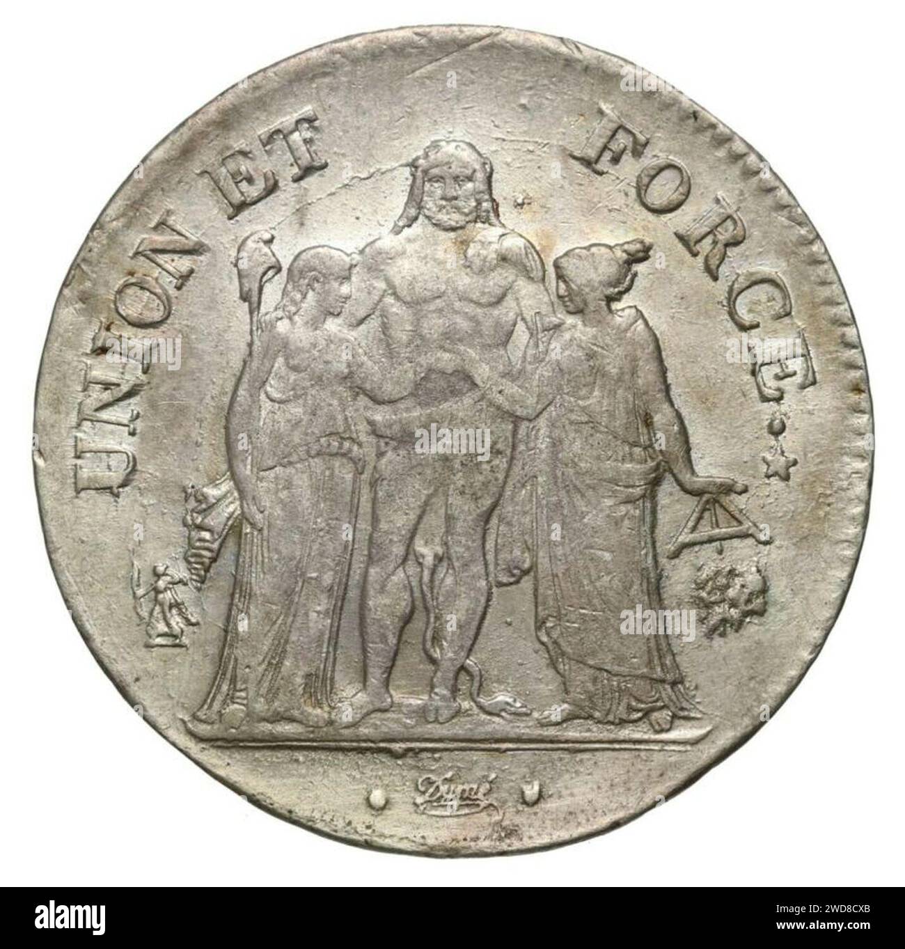 5 Francs 9 L'an - Französische Republik (1800) Bielik-Münzen 02. Stockfoto