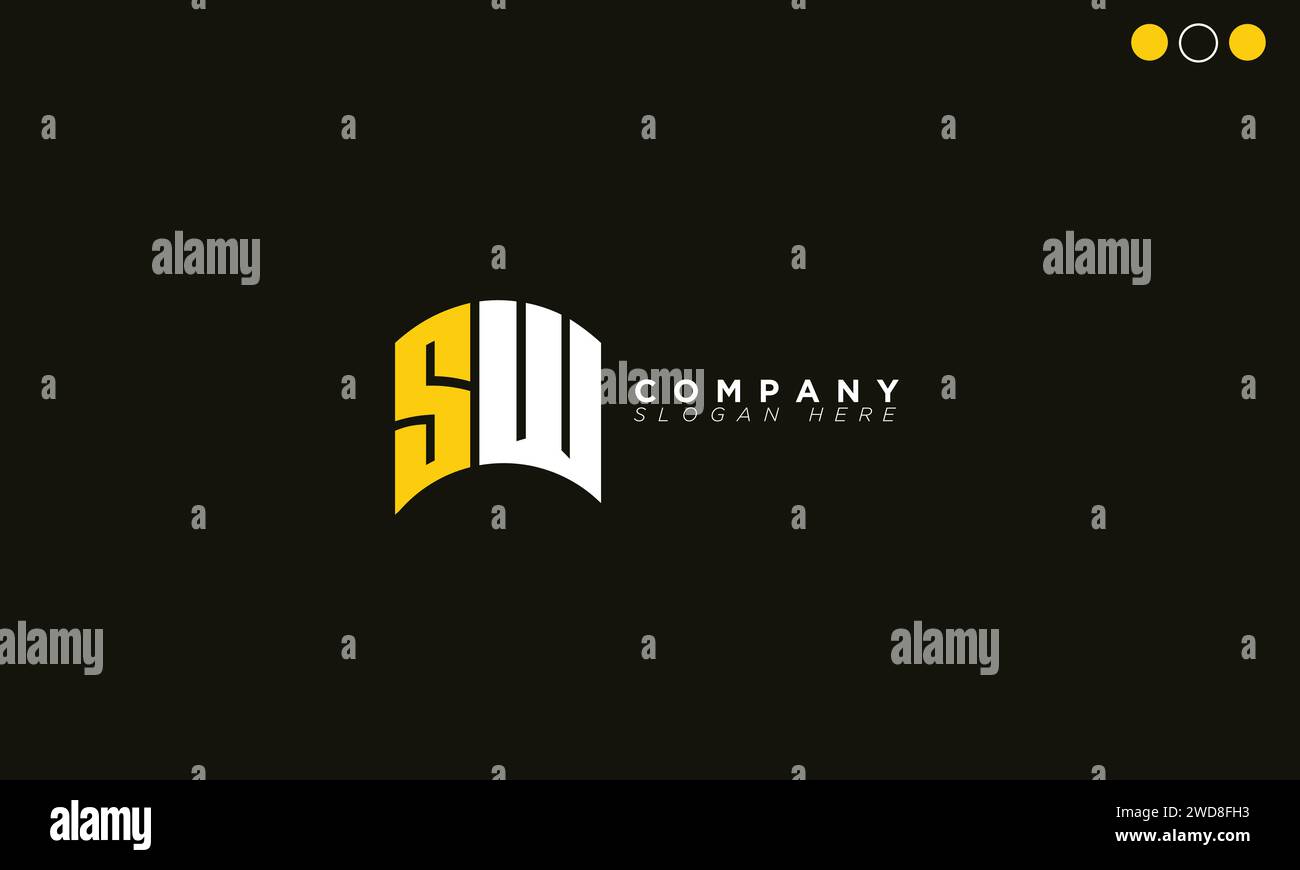 SW Alphabet Buchstaben Initialen Monogramm Logo Stock Vektor