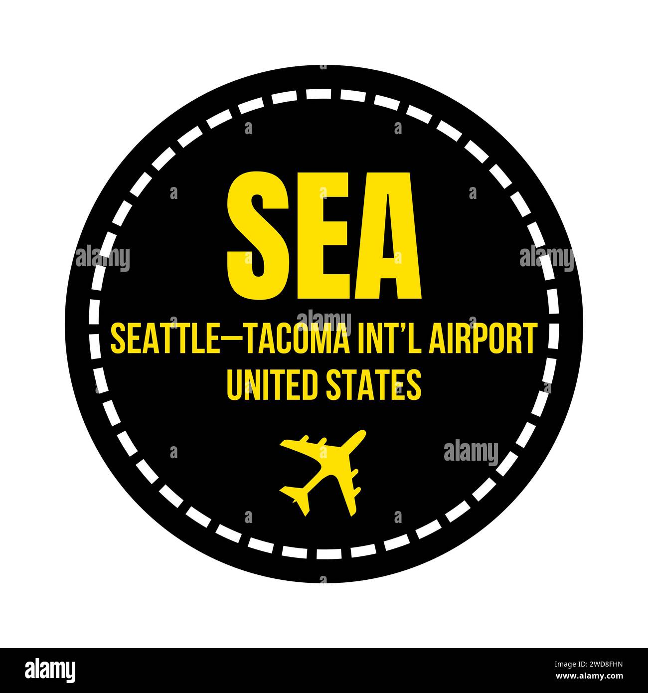 Symbol für SEATTLE Airport Stockfoto