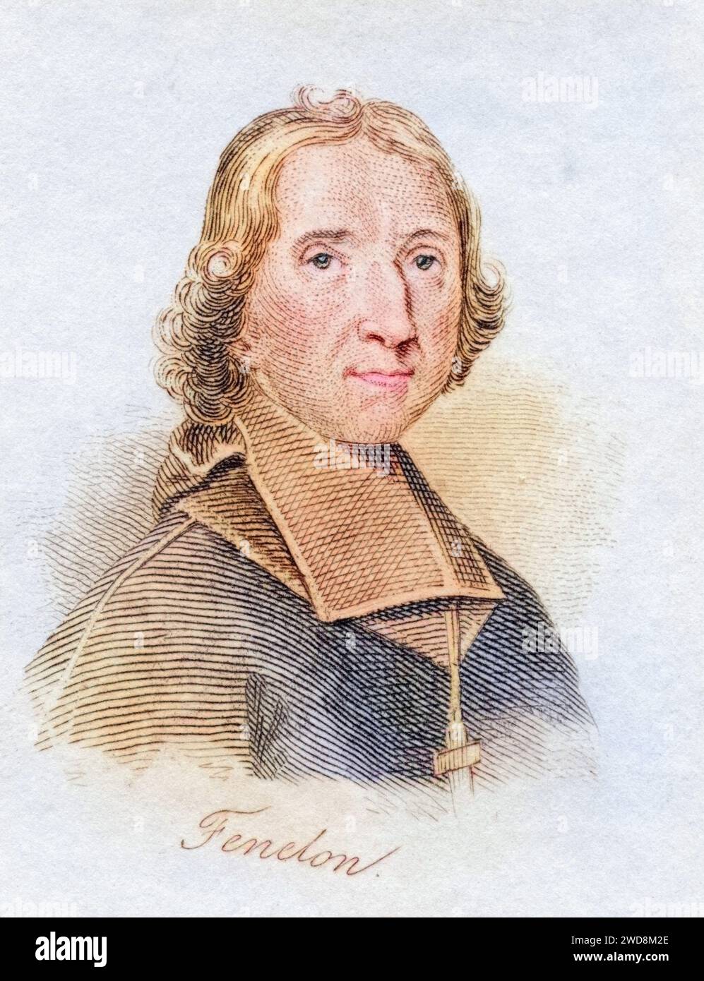 Fenelon Francois de Salignac de la Mothe 1651-1715 französischer Schriftsteller und Geistlicher aus dem Buch Crabbs Historical Dictionary aus 1825, Historisch, digital restaurierte Reproduktion von einer Vorlage aus dem 19. Jahrhundert, Datum nicht angegeben Stockfoto