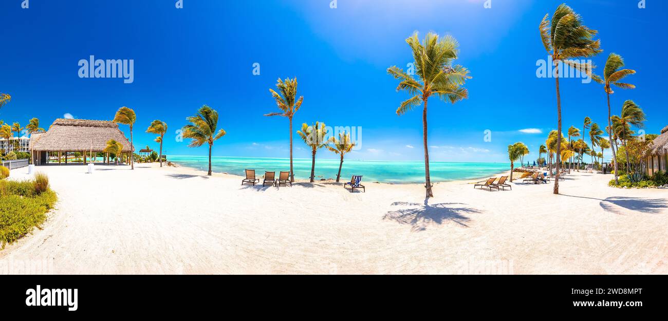 Florida Keys Panoramablick auf den weißen Sandstrand, Marathon, Florida, USA Stockfoto