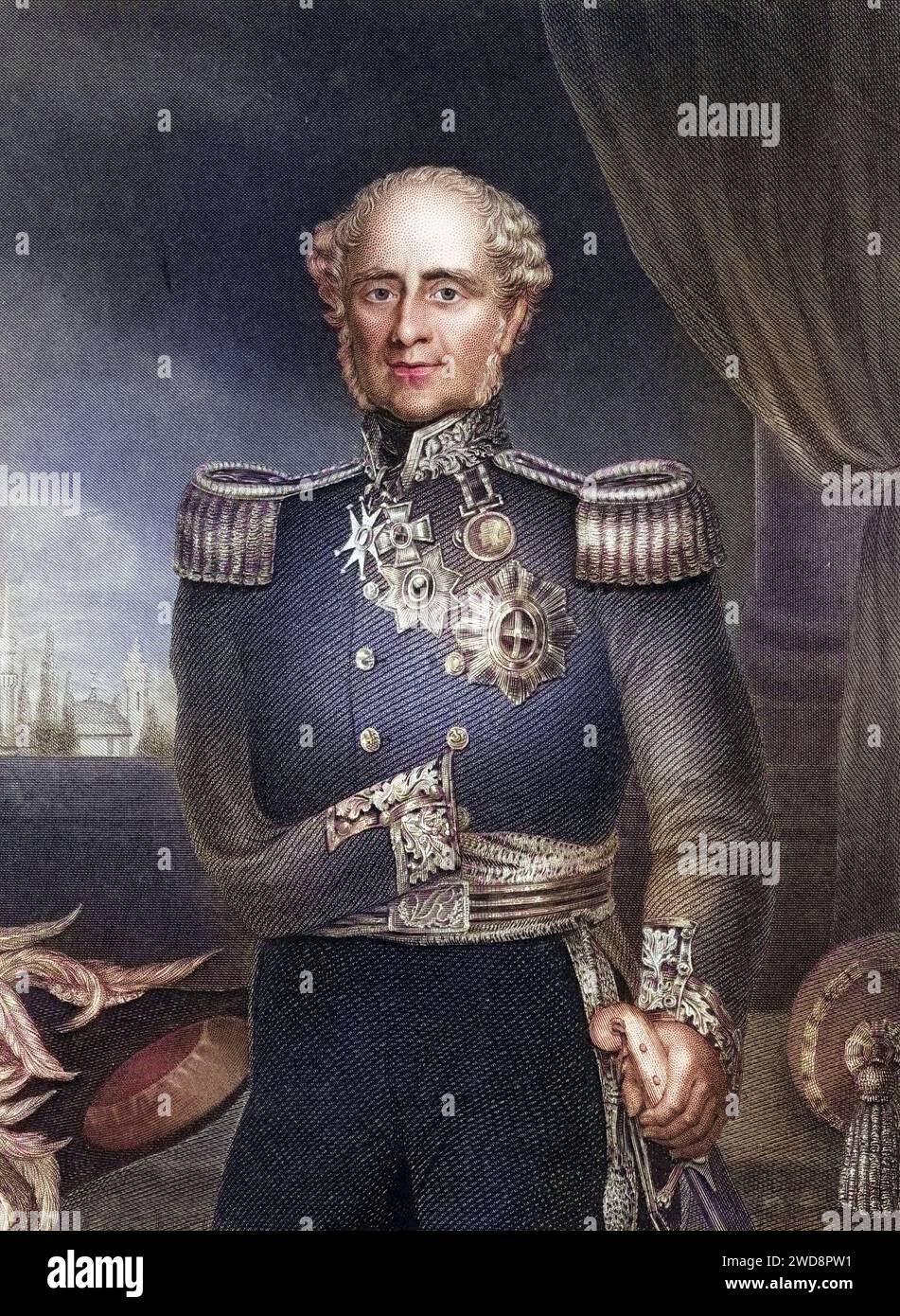 Fitzroy James Henry Somerset, 1. Baron Raglan, Lord Raglan, 1788-1855. Englischer Soldat und Oberbefehlshaber während des Krimkriegs, Historisch, digital restaurierte Reproduktion von einer Vorlage aus dem 19. Jahrhundert, Datum nicht angegeben Stockfoto