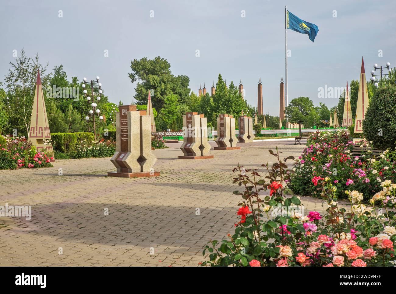 Unabhängigkeitspark in Shymkent. Kasachstan Stockfoto