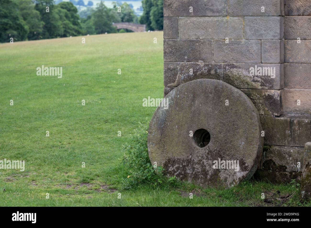 Peak District Mill Stone Stockfoto