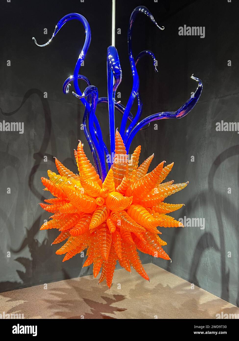 Matakana, Neuseeland: Skulpturenpark Sculptureum. Eine riesige, moderne Skulptur aus Plastik und Glas, die an ein mysteriöses Meereswesen erinnert. Stockfoto