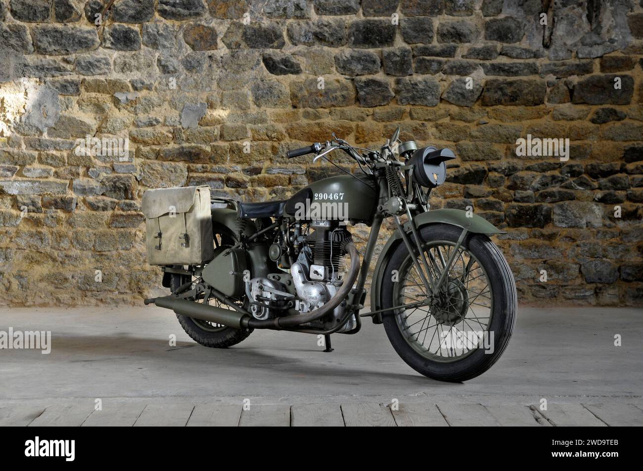 1940 Royal Enfield Model CO klassisches britisches Militärmotorrad Stockfoto