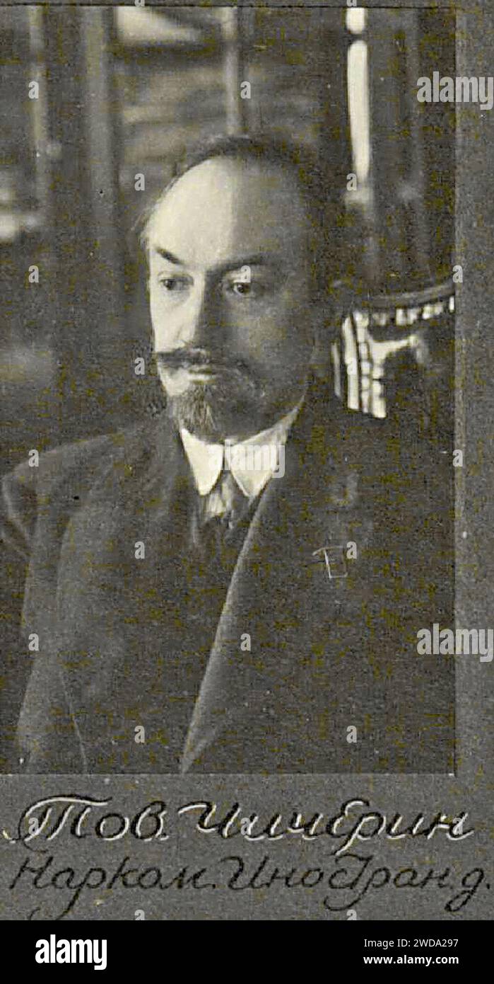 1919-Sovnarkom (zugeschnitten): Georgi Chicherin. Stockfoto