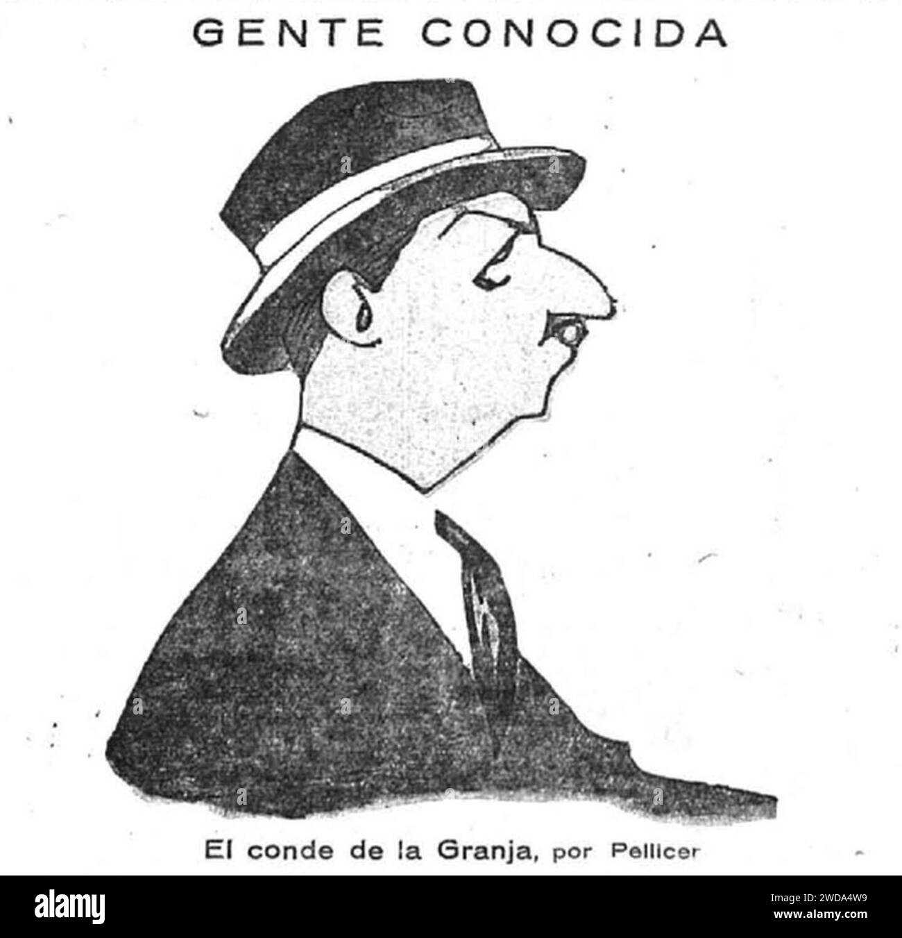 27.08.1924, El Imparcial, Gente conocida, El conde de la Granja, Pellicer. Stockfoto