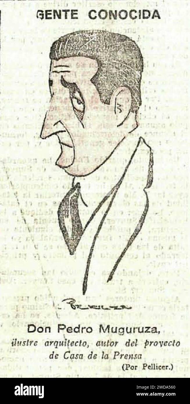 1925-01-31, El Imparcial, Gente conocida, Pedro Muguruza, Pellicer. Stockfoto