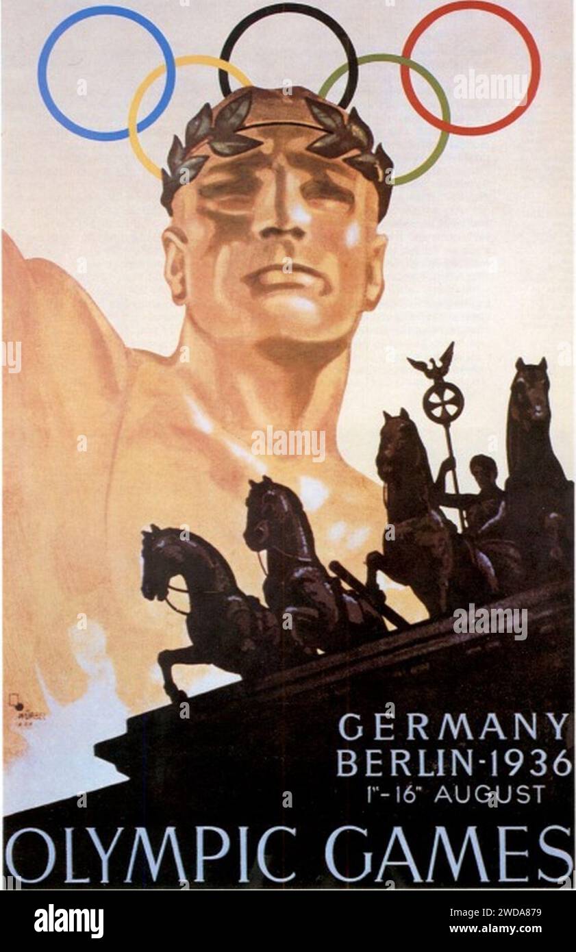 Poster Zu Den Olympischen Spielen 1936. Stockfoto