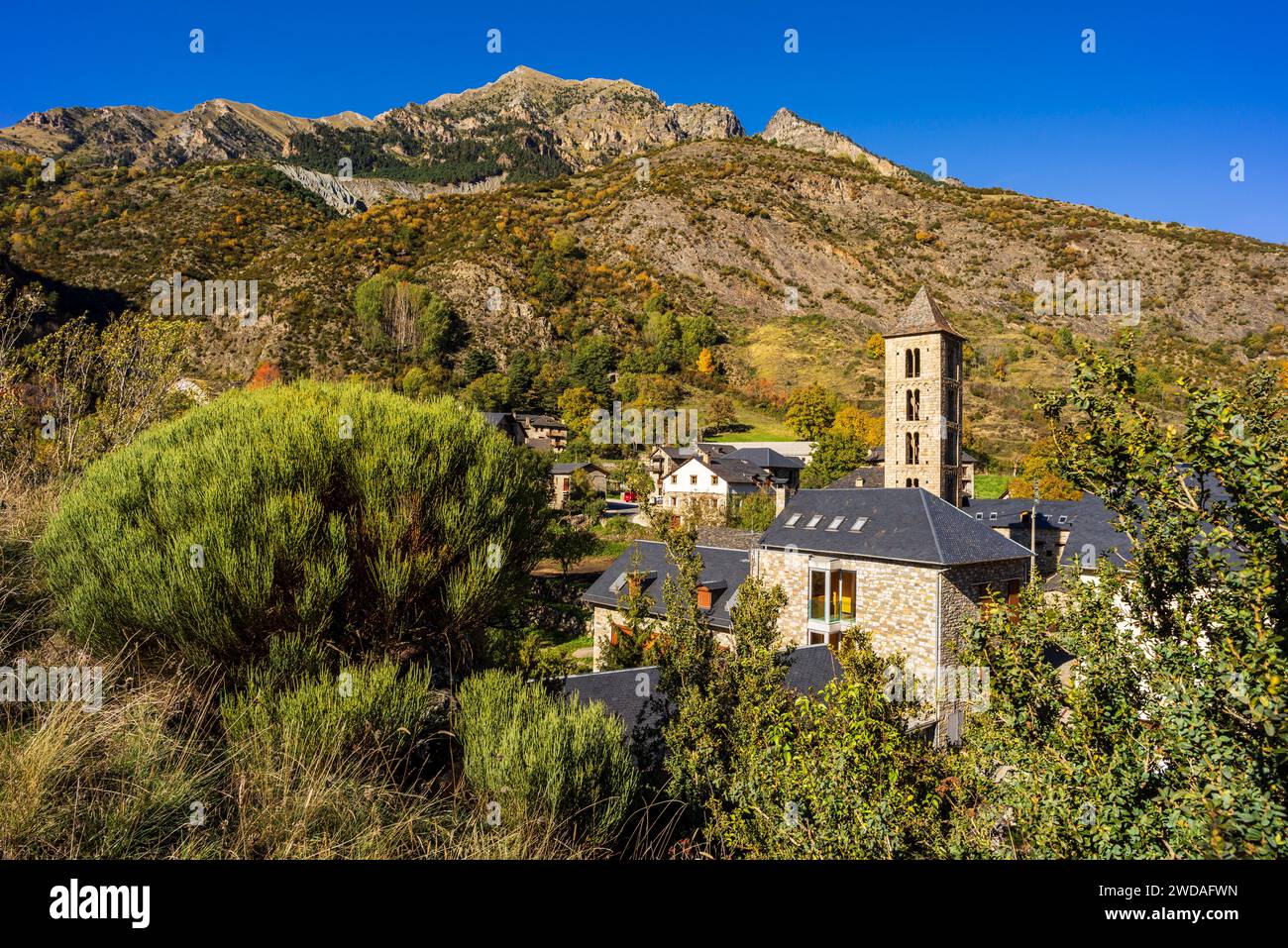 Erill la Vall, Bohí-Tal (La Vall de Boí) Katalanische Region Alta Ribagorza, Provinz Lérida, Spanien Stockfoto