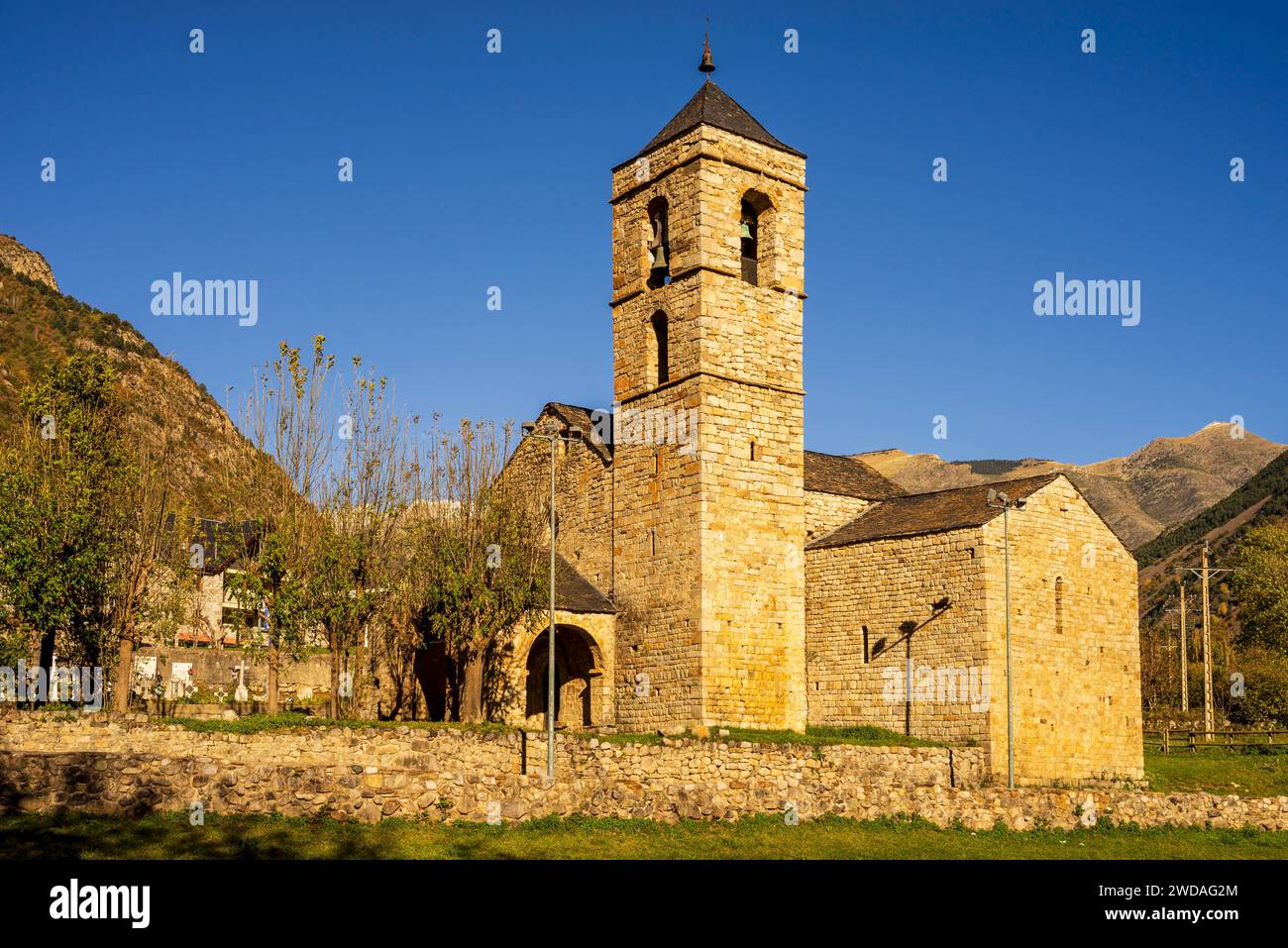 Sant Feliu de Barruera , Bohí-Tal (La Vall de Boí) Katalanische Region Alta Ribagorza, Provinz Lérida, Spanien Stockfoto