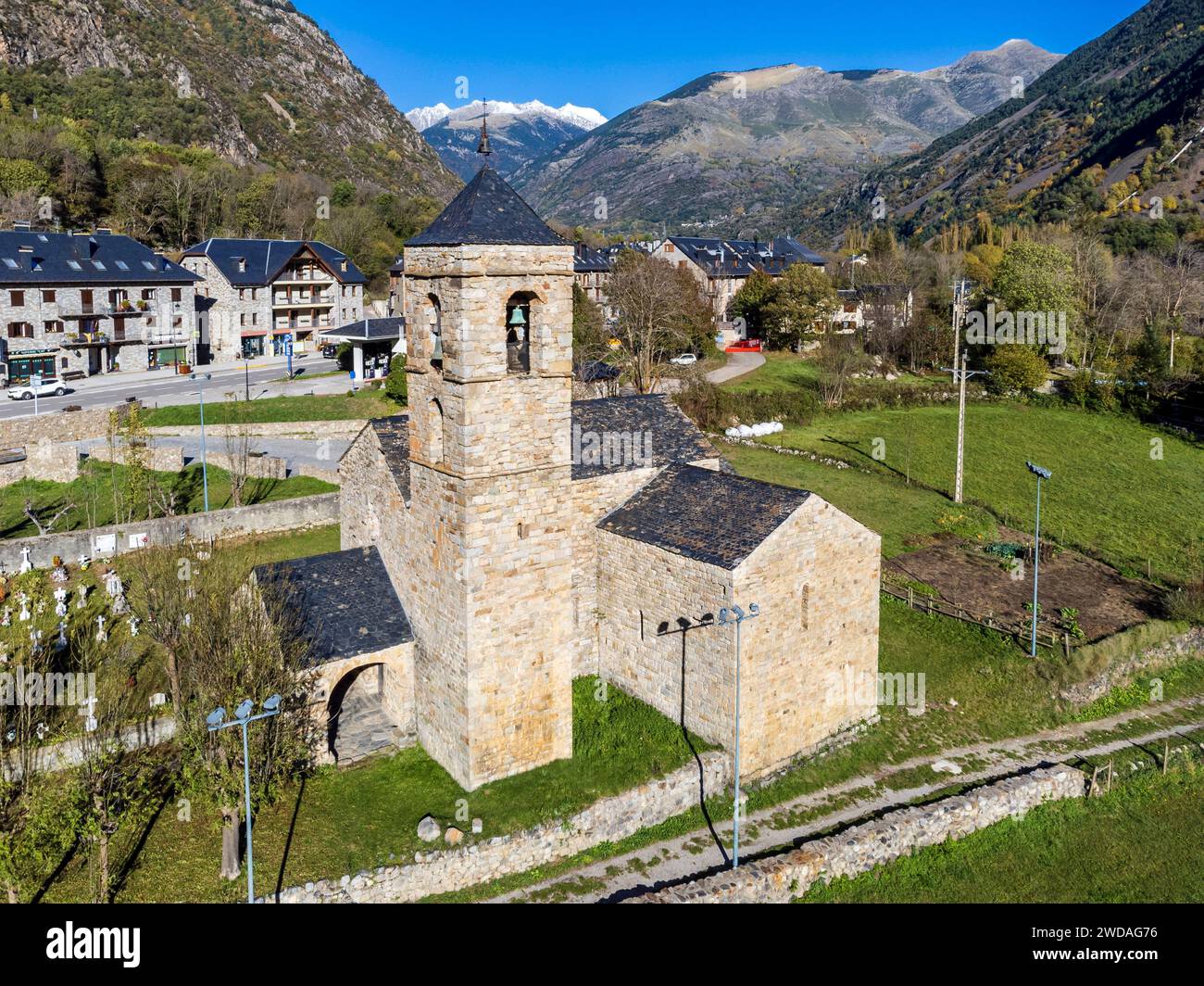 Sant Feliu de Barruera , Bohí-Tal (La Vall de Boí) Katalanische Region Alta Ribagorza, Provinz Lérida, Spanien Stockfoto