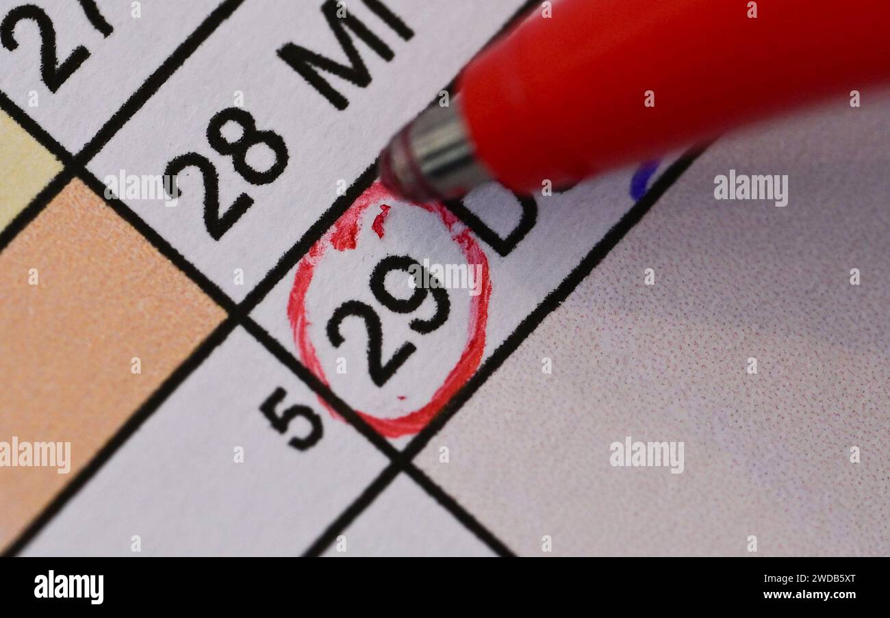 Stuttgart, Deutschland. Januar 2025. Ein Kreis wird um den 29. Februar