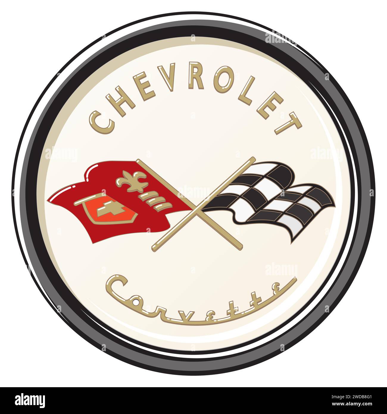 1953- 1962 Chevrolet Corvette Car Logo Stock Vektor