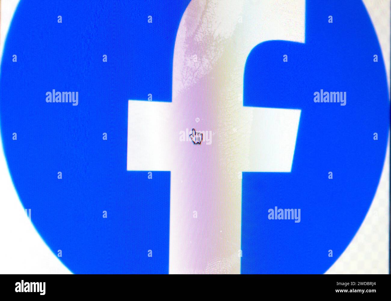 Ein Foto des Meta Facebook-Logos auf einem Computerbildschirm. Stockfoto