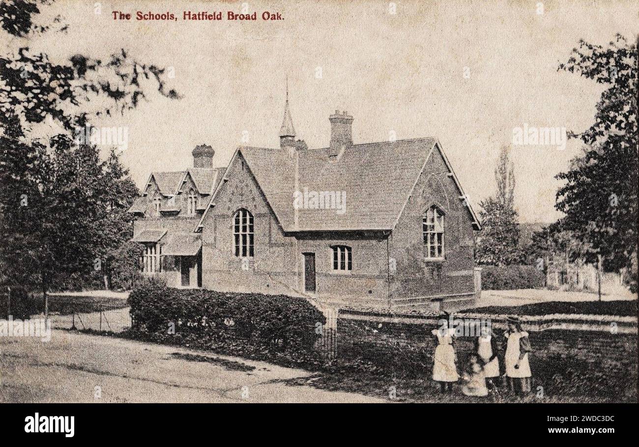 Hatfield Broad Oak The Schools Essex England 1905. Stockfoto