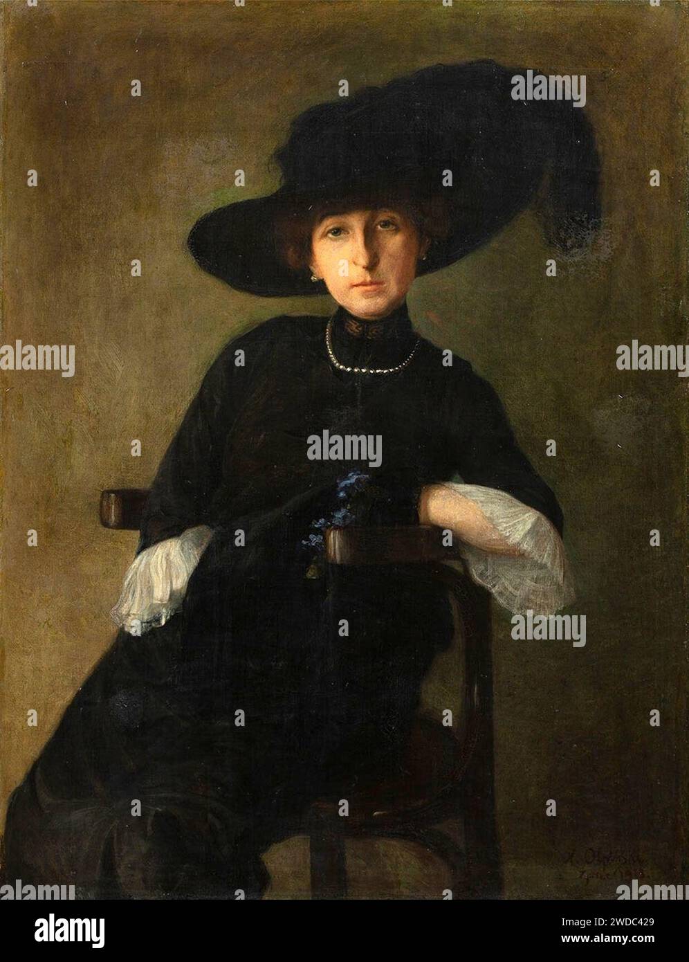 Jan Kazimierz Olpiński - Portret Pani Szczepańskiej 1913. Stockfoto