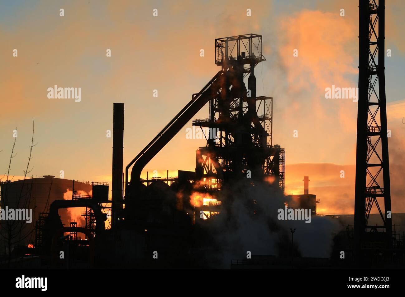 Stimmungsvolles Foto von Port Talbot Steelworks Stockfoto