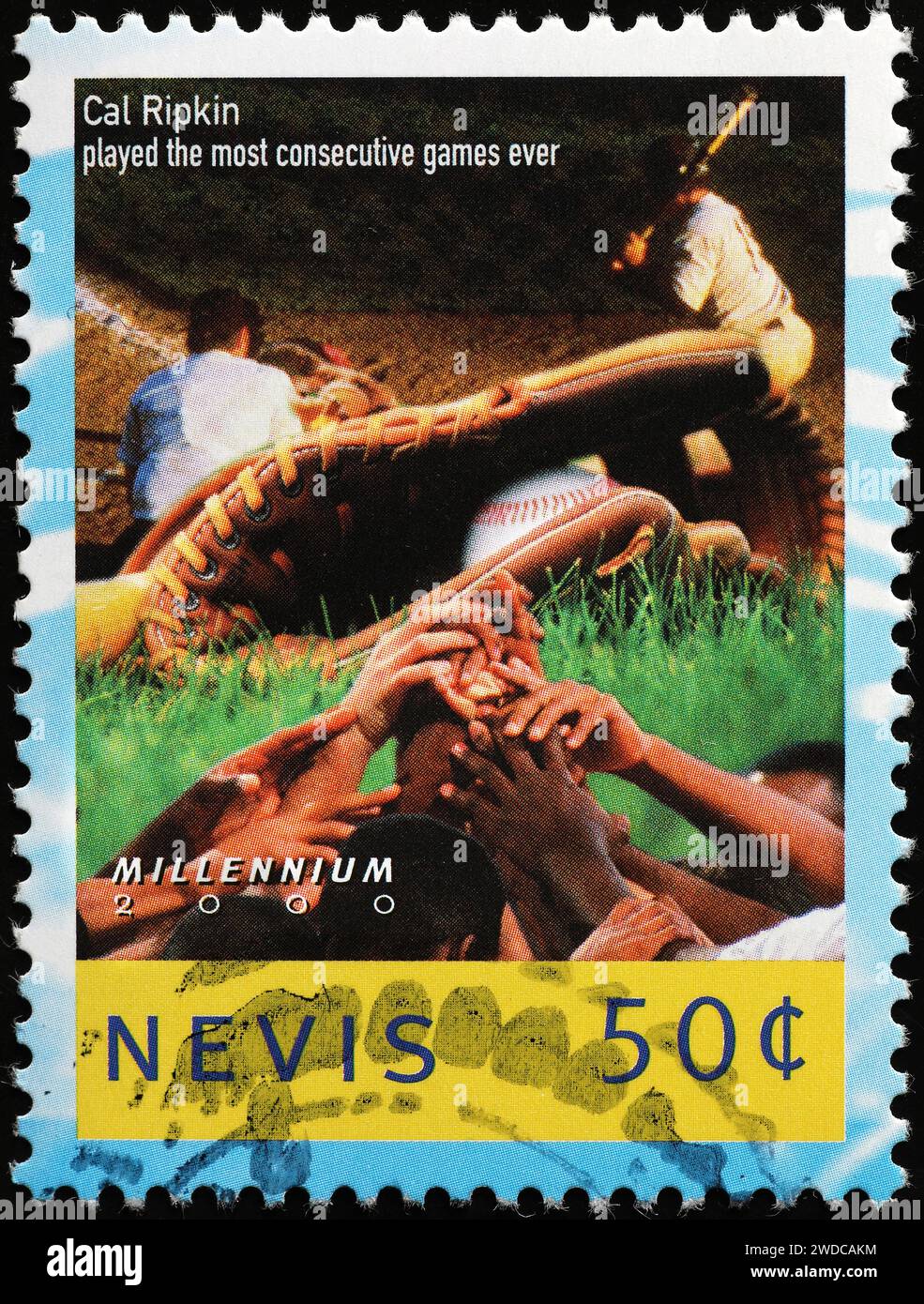 Baseball-Rekordmann Cal Ripkin feierte auf Briefmarken Stockfoto