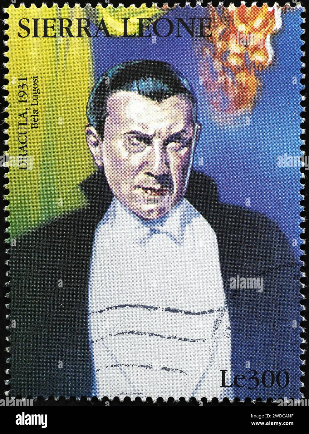 Bela Lugosi als Dracula auf Briefmarke Stockfoto