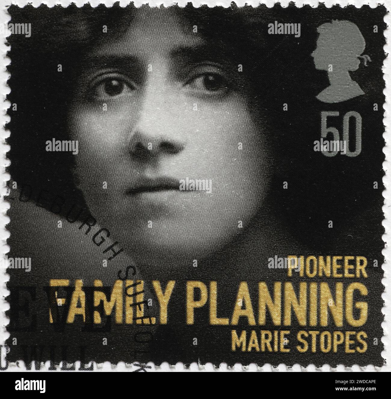 Befürworterin für Eugenik und Frauenrechte Marie Stopes auf Briefmarke Stockfoto