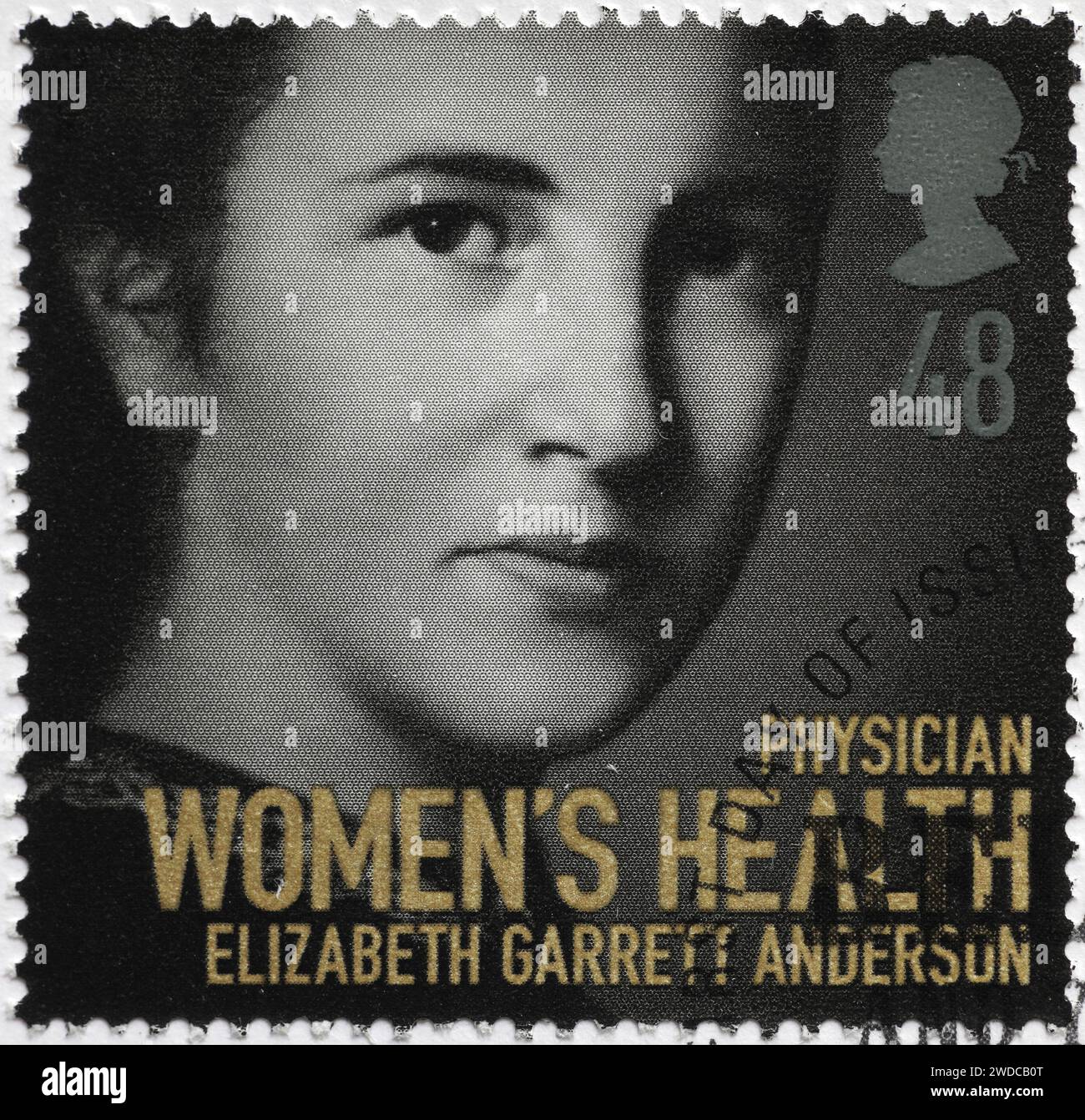 Die englische Ärztin und Suffragistin Elizabeth Garrett Anderson auf der Briefmarke Stockfoto