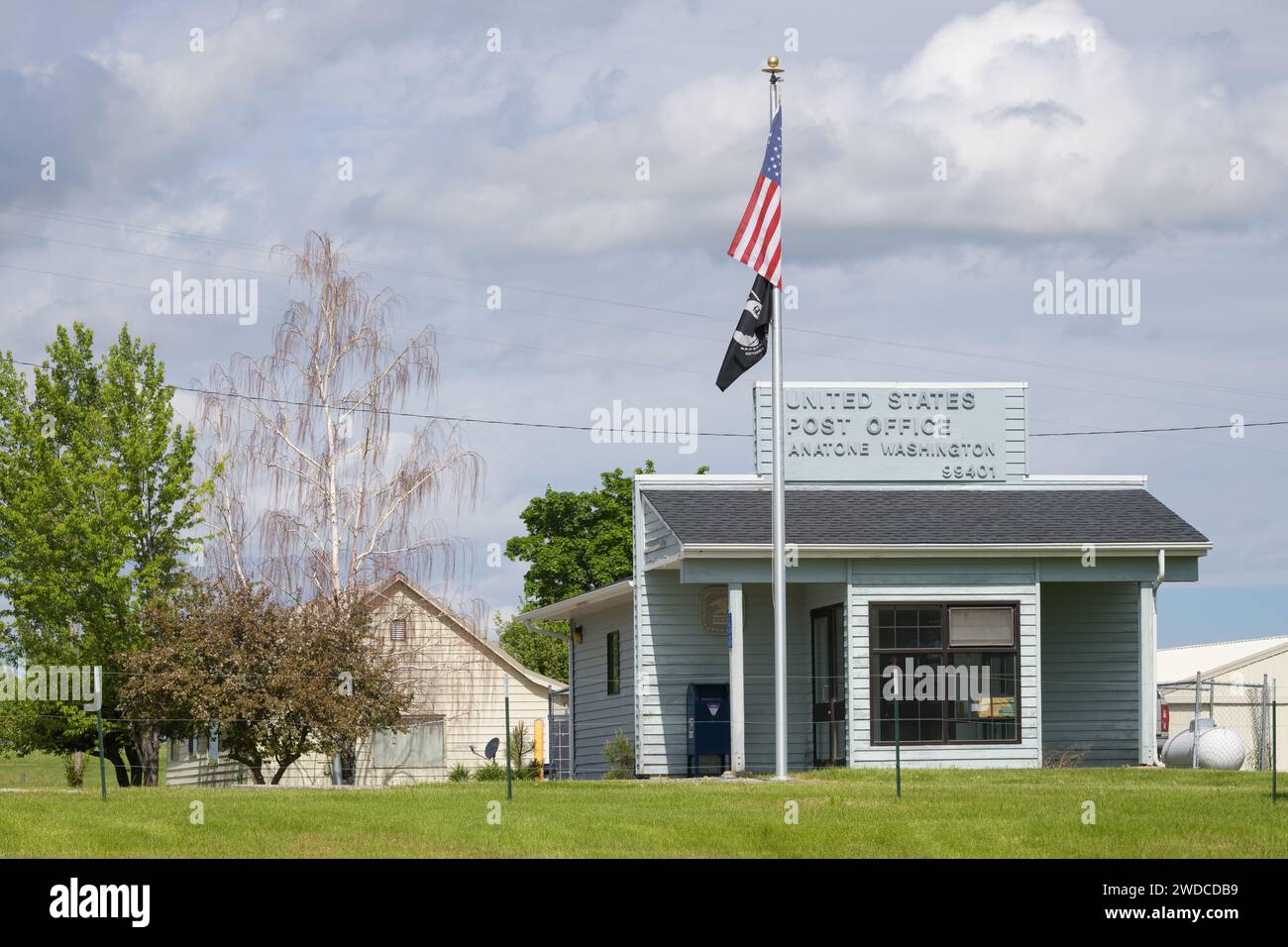 Anatone, WA, USA - 24. Mai 2023; kleines Postamt in Anatone Washington, Postleitzahl 99401 Stockfoto