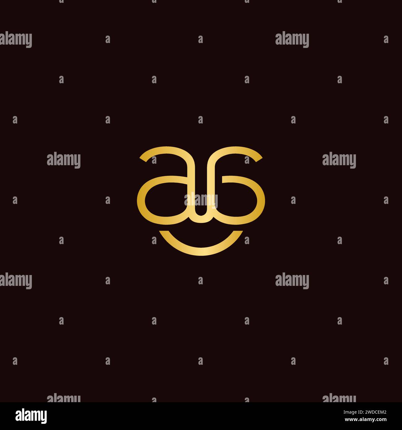 AG Smile Logo – einfaches Design. Symbol „Letter AG“ Stock Vektor
