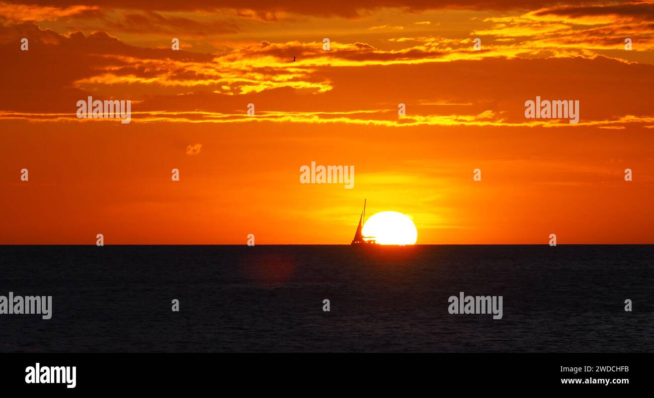 Sonnenuntergang am Tamarindo Beach Stockfoto